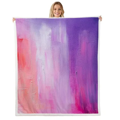 Pastel Watercolor Ombre Art Blanket Abstract Brushstroke Design