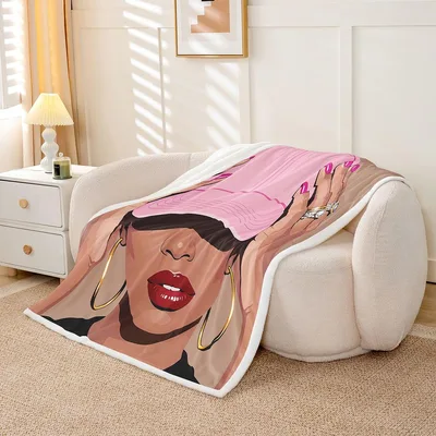 Fashion Woman Portrait Art Blanket No. 2