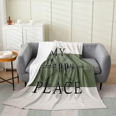 My Happy Place Quote Blanket: Nautical Rudder Design for Boaters
