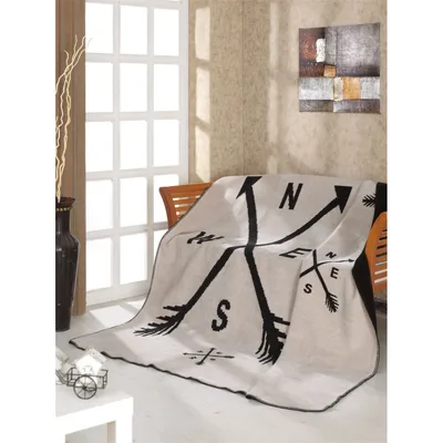 Compass Rose Bird Pattern Blanket: Nautical Arrows Design