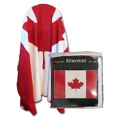 Canadian Flag Maple Leaf Blanket: Red and White Design