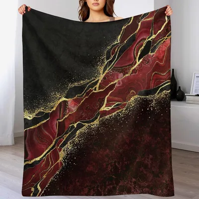 Red Marble with Gold Blanket featuring deep wine red agate patterns