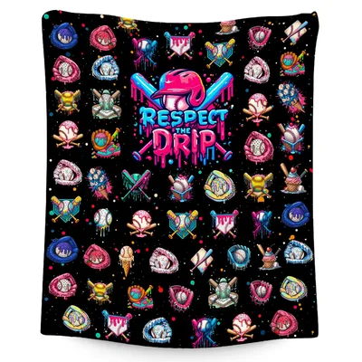 Respect the Drip Gemstones Blanket: Graffiti Baseball Art Print