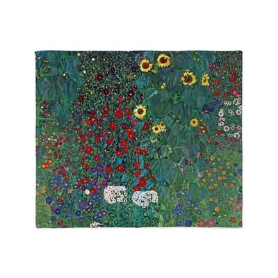 Farmers Garden with Sunflowers Blanket: Artistic Floral Throw