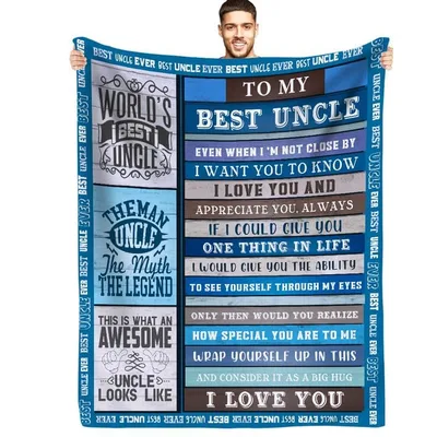 Best Uncle Ever Blanket: A Letter Printed in Blue