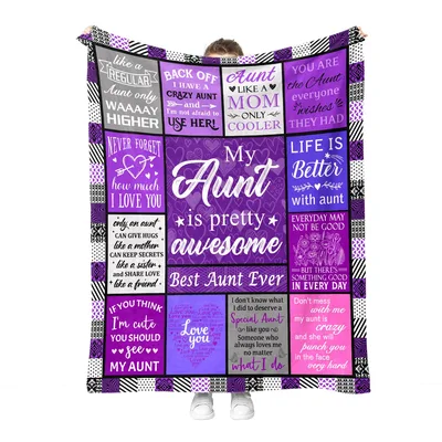 Funny Aunt Blanket with Sayings for Your Favorite Aunt