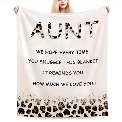 Aunt We Hope Blanket With a Leopard Print Message