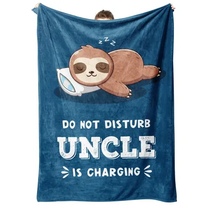 Sleepy Sloth Uncle Blanket: Uncle Is Charging