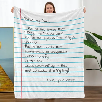 Aunt Big Hug Blanket: A Letter From Your Niece