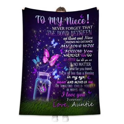 Niece Auntie Blanket: A Letter of Love in Purple