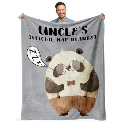 Uncle Nap Blanket: Sleepy Panda Throw for Uncles