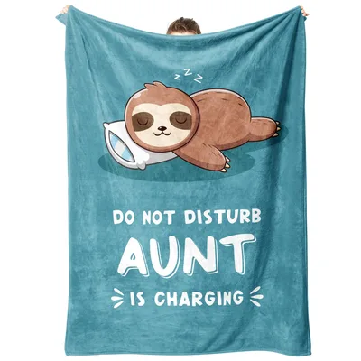 Aunt Is Charging Blanket: Sleeping Sloth Design for Aunts
