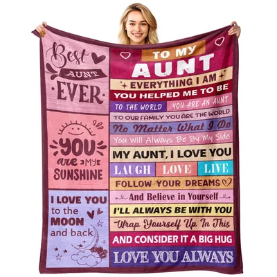 Aunt Letter Message Blanket for the Aunt Who Shaped You