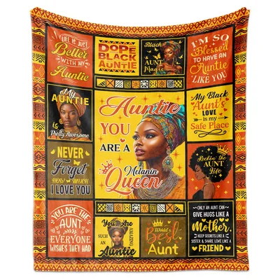 Melanin Queen Auntie Blanket for Your Favorite Aunt