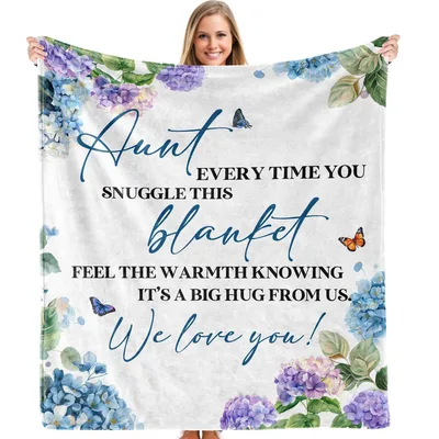Aunt Hydrangea Flowers Blanket for a Loving Aunt