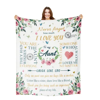 Aunt Love Letter Floral Blanket for the Aunt Who Feels Like Family