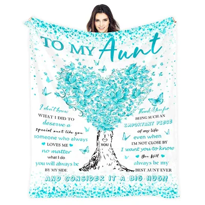 Aunt Butterfly Heart Blanket for a Favorite Aunt