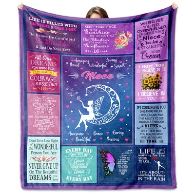 Niece Birthday Inspirational Words Blanket Celebrating Family Love