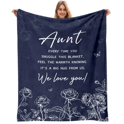 Aunt Snuggle Message Design Blanket: A Big Hug from Us
