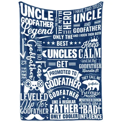 Godfather Uncle Word Art Blanket Celebrating Two Titles