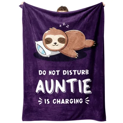 Sloth Auntie Is Charging Blanket: Do Not Disturb Design