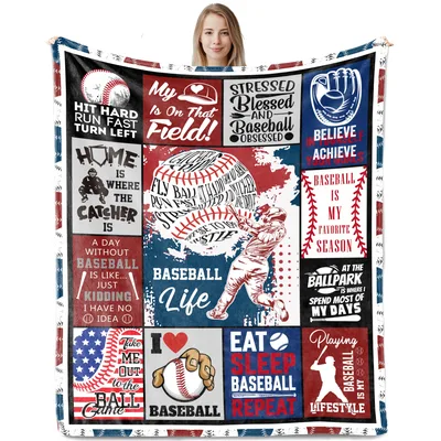 Baseball Mom Blanket: Full Collage of Ballpark Sayings