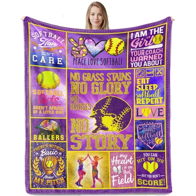 Softball Hair Don't Care Blanket for Players