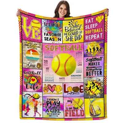 Softball Girls Collage Blanket for Players Who Love the Game