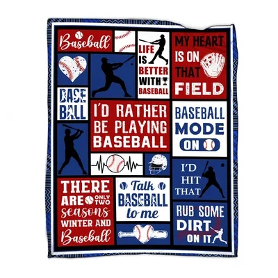 Baseball Sports Quotes Blanket: I'd Rather Be Playing Baseball Design