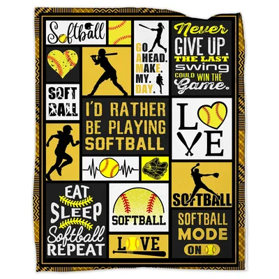 Softball Go Ahead Make Blanket for Your Team Spirit