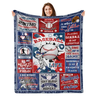 Baseball Fan Collage Blanket for Players Who Live the Game
