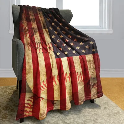 American Flag Baseball Blanket for Game Day Fans