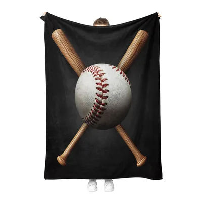 Crossed Bats Blanket for Baseball Fans and Players