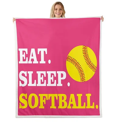 Softball Eat Sleep Blanket for Players and Fans