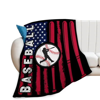 Baseball American Flag Design Blanket for Fans