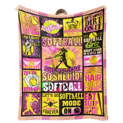 Love Keep Calm Softball Blanket for Players and Fans