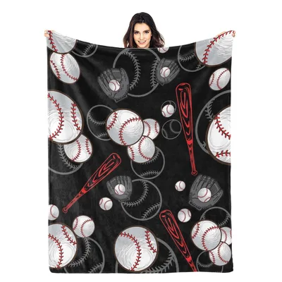 Baseballs Gloves and Bats Blanket: A Classic Sports Pattern for Fans