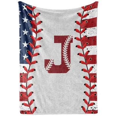 Baseball Initial Blanket with a Letter J Design