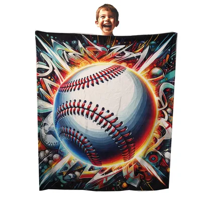 Baseball Graphic Art Blanket for Sports Fans of All Ages