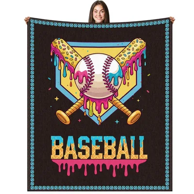 Drip Baseball Blanket: Ice Cream Sports Throw