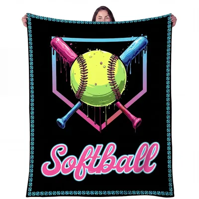 Softball Drip Design Blanket for Softball Fans