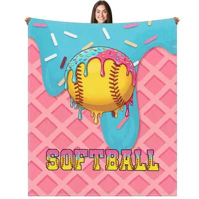 Softball Ice Cream Drip Blanket for Softball Fans