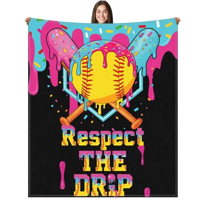 Softball Drip Blanket: Respect the Drip Ice Cream Design