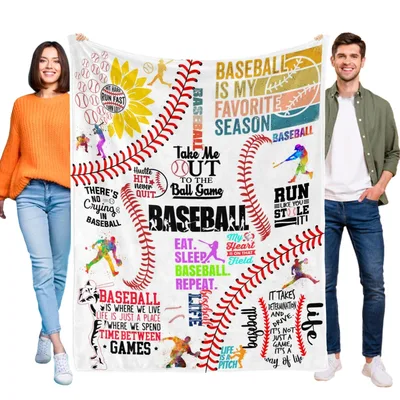 Baseball Is My Favorite Blanket with Bold Ball Game Sayings
