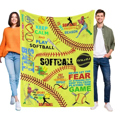Keep Calm Softball Blanket for Players and Fans