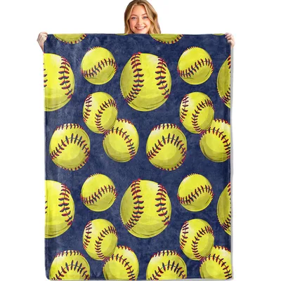 Softball Pattern Design Blanket for Players and Fans