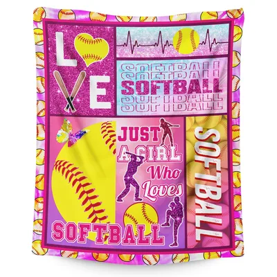 Love Softball Softball Softball Blanket for Fans