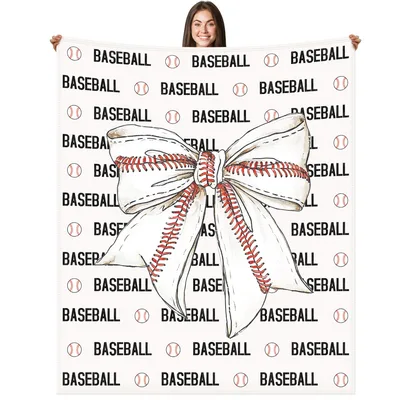 Baseball Bow Blanket for Sports Fans and Gift Givers