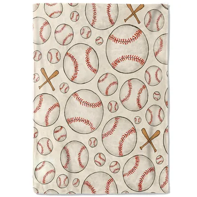 Baseball Pattern with Crossed Blanket for Game Day Fans