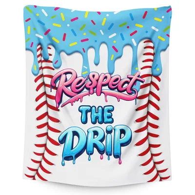 Sprinkles Baseball Blanket With a Drip Design for Fans